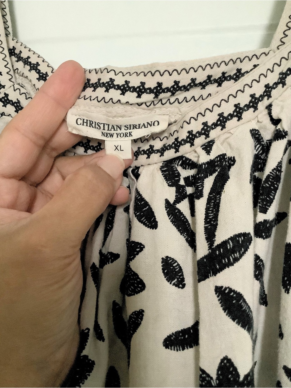 Christian Siriano Black & White Cropped Boho, Top XL - Picture 6 of 7